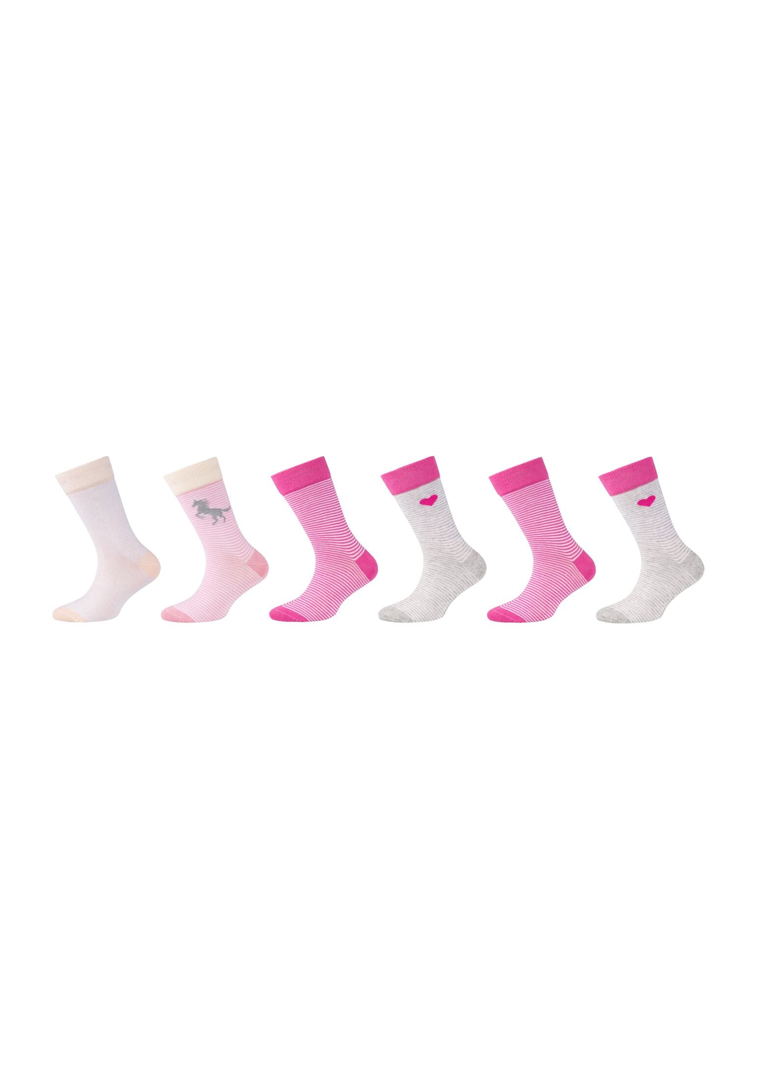 CAMANO Kinder Socken ca-soft Bio-Baumwolle gestreift 6er Pack fog melange  kaufen bei